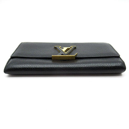 Louis Vuitton Portefeuille Capucines M61248 Taurillon Leather Women Noir Black