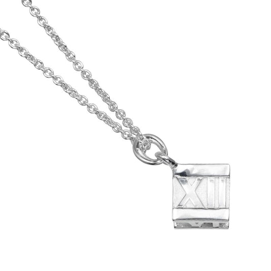 Tiffany & Co Atlas Cube 925 Silver Ladies 7.18g Necklace