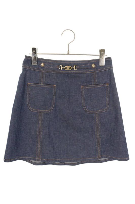 Celine Rj0330842 Trapeze Denim Mini Skirt Women 27