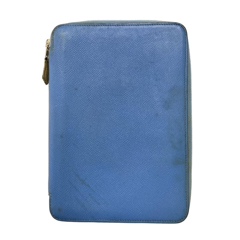 Hermes Notebook Agenda Zip Silk Inn Blue Round Zipper