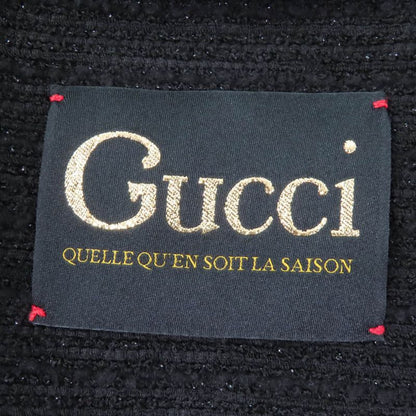 Gucci 643287 Wool Design Button Double Breasted Tweed Jacket Black 40 Made In
