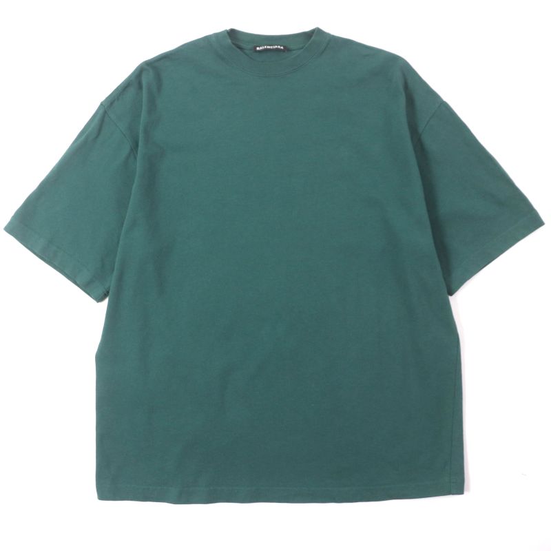  Balenciaga 2020 570805 100% Cotton Back Logo Print Oversized Short Sleeve
