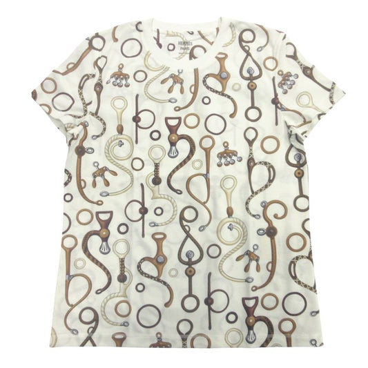 Unused 24ss Hermes Panoplie Tout Cuir All Leather T-Shirt Cut and Sewn Harness