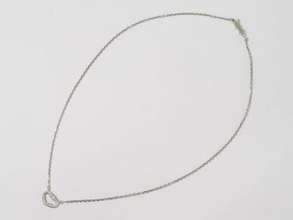 Authentic Cartier C Heart Diamond 750 WG Necklace Pendant White Gold Heart