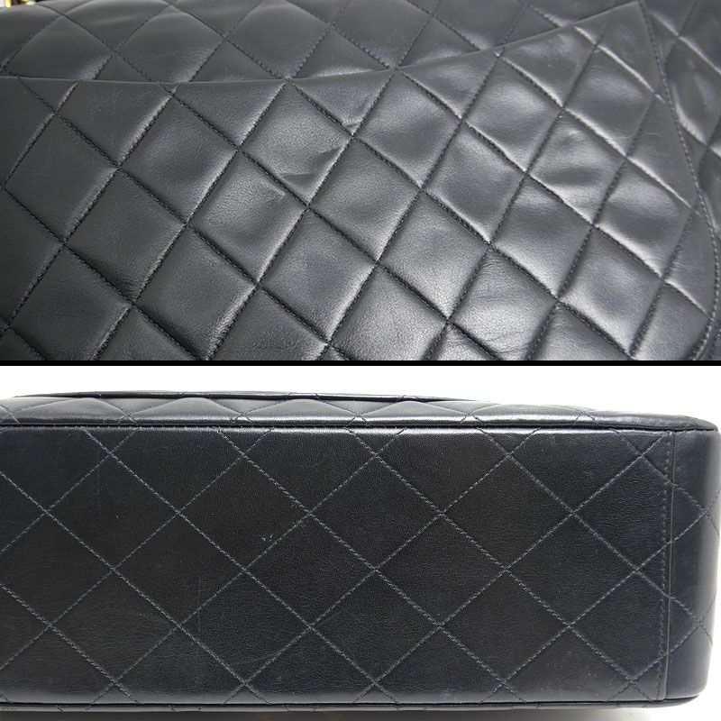 Chanel Matelasse 34 Chain Shoulder Bag Decamato Black Leather