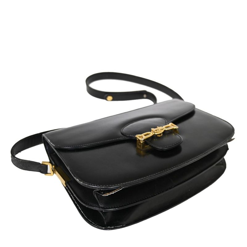 Celine Carriage Shoulder Bag Leather Black 67fa291