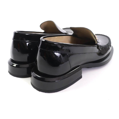 CHANEL 22B G39447 F Patent Leather Loafer With Pearl Coco Mark Black 34.5 With