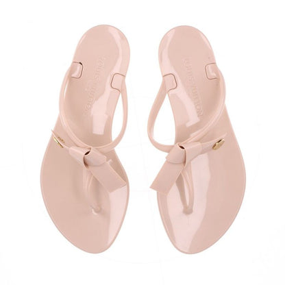 Louis Vuitton Sea Star Line Flat Thong Rubber Flip Flops Women's 36 Pink Beige