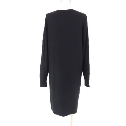 Hermes Silk Cashmere Blend Harness Knitted Crew Neck Long Sleeves Knit Dress