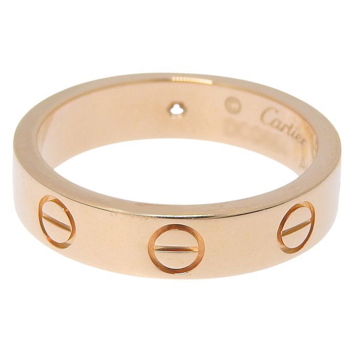 Cartier Mini Love 1P Diamond Ring 18K Pink Gold 750 Pink Gold Diamond #47