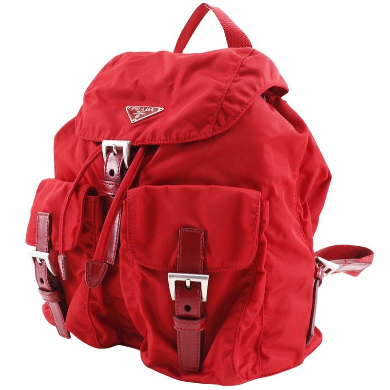 Prada VERA Sport Bz6677 Nylon Rosso Red Women's Backpack/daypack