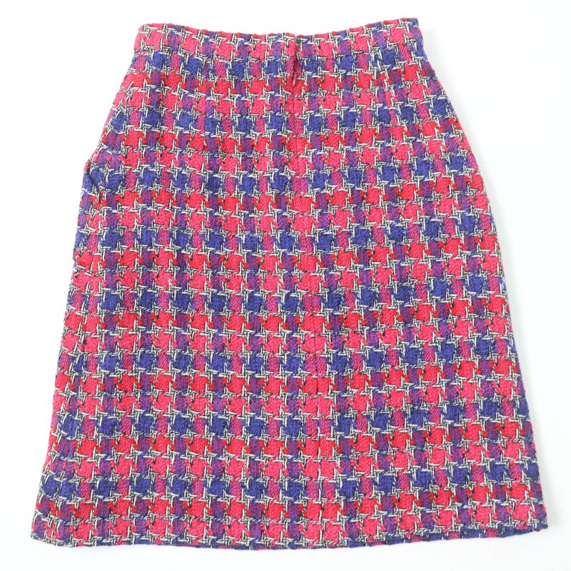 CHANEL P51393v38323 Silk Cotton Coco Mark Button Tweed Tight Skirt Multicolor