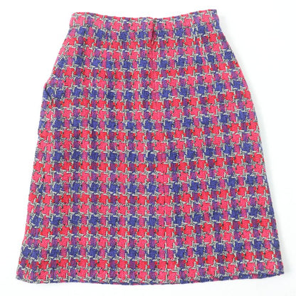 CHANEL P51393v38323 Silk Cotton Coco Mark Button Tweed Tight Skirt Multicolor