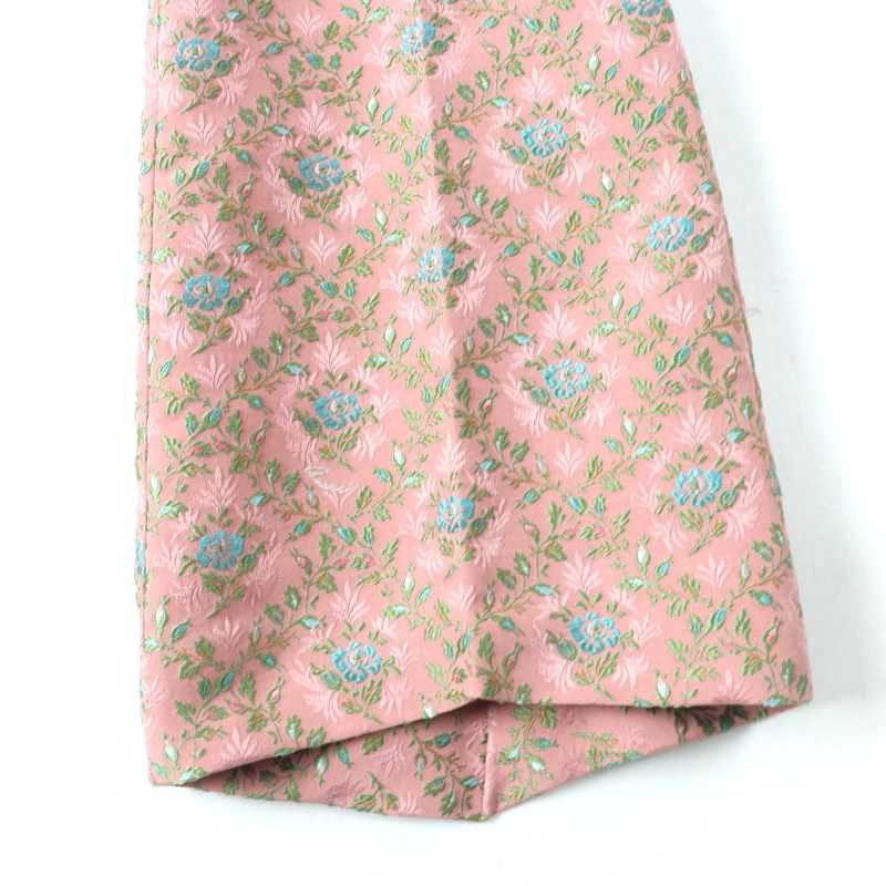 Gucci 621738 Silk Blend Flower Jacquard Flared Center Press Pants Pink 36 Made