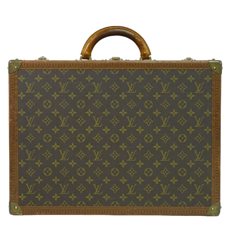 Authentic Louis Vuitton LV Bisten 50 Monogram Trunk Travel Bag Handbag Brown