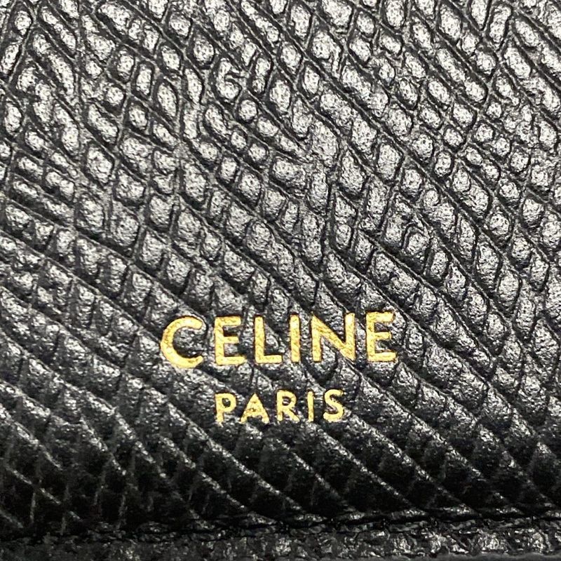 Celine Card Case Compact Zipped Card Holder Black Fragment Case