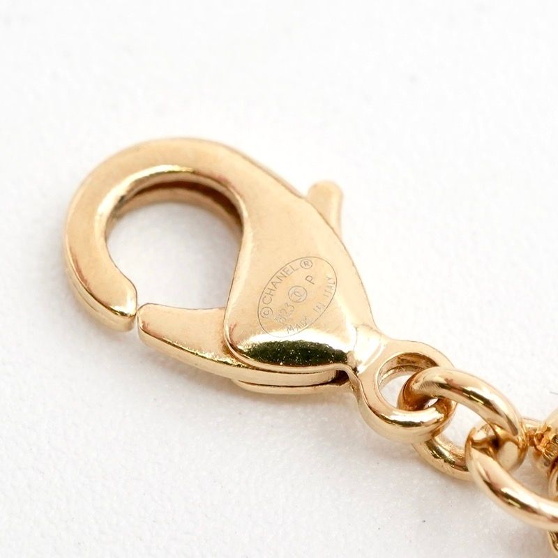 Chanel Necklace Pendant Choker Gold Coco Mark Rhinestone Heart