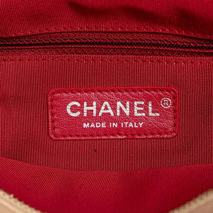 Chanel Gabrielle Coco Mark Handbag Shoulder Bag 2WAY Beige Black Lambskin Women