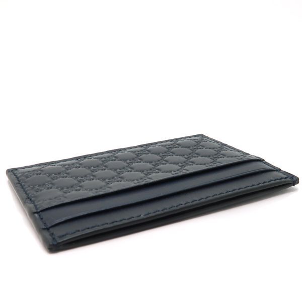 Gucci Card Case 262837 Micro Guccissima Leather Card Holder Navy Gucci