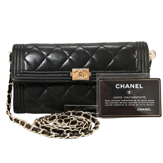 CHANEL Boy CC Flap Lambskin Wallet Chain Shoulder Crossbody