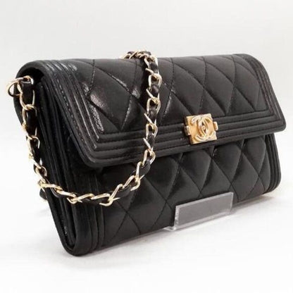 CHANEL Boy CC Flap Lambskin Wallet Chain Shoulder Crossbody