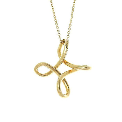 Tiffany & Co Infinity Cross Necklace 18K Yellow Gold 750 Yellow Gold 43cm