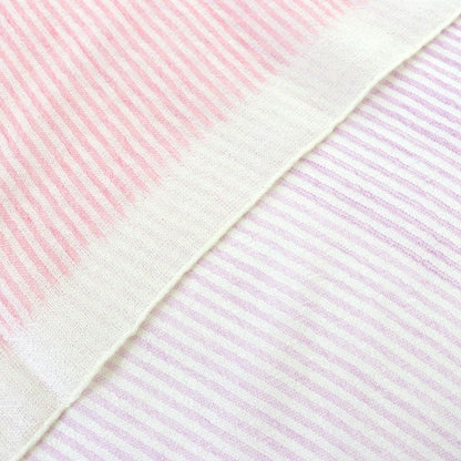 Hermes 100% Cashmere Multistripe Multicolor Mini Fringe Large Shawl Scarf