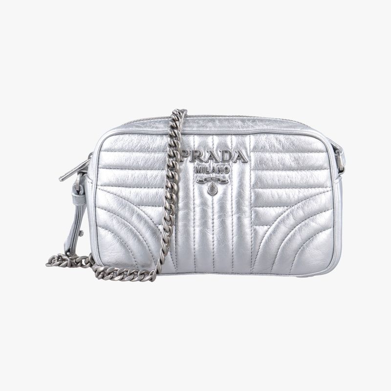 Prada Diagram Silver Leather 1bh08431/b