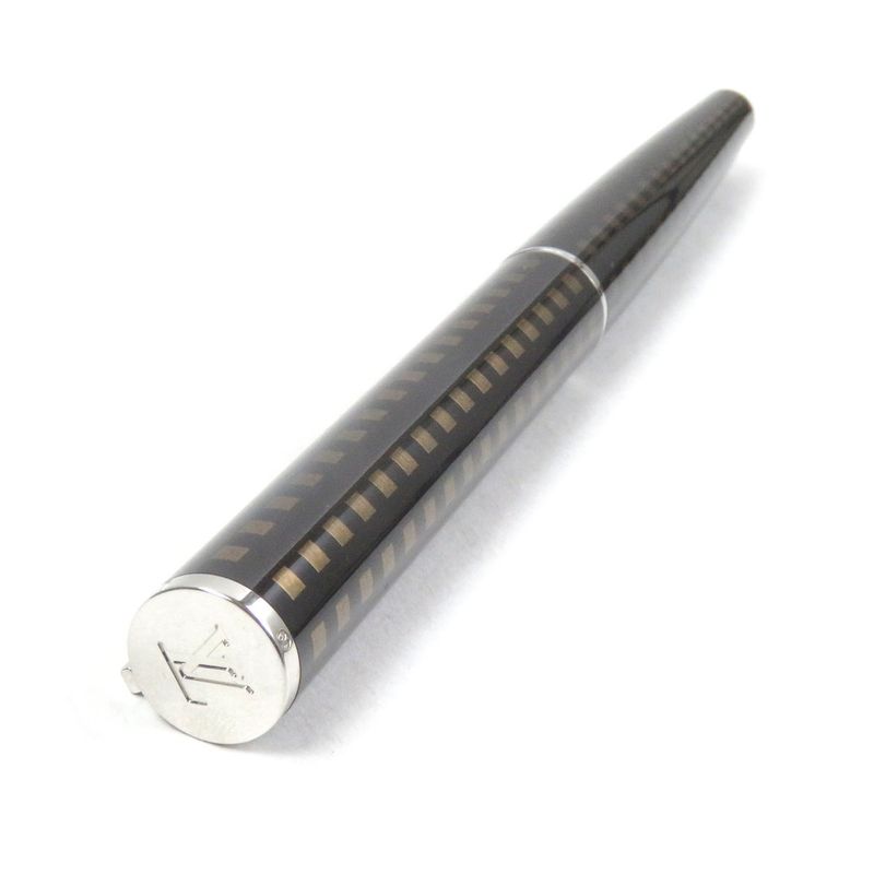 Louis Vuitton N79144 Jetluck Damier Capped Ballpoint Pen Dark Brown Gold With