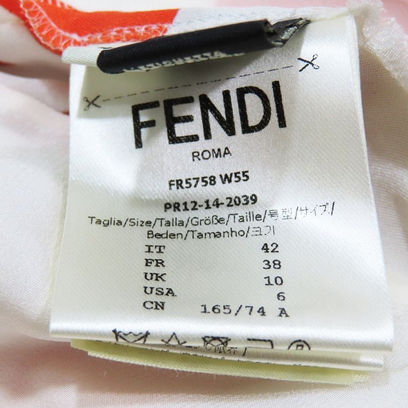 2014 Fendi Silk Slacks Tapered Pants Cropped Length Total Design 42 White Red