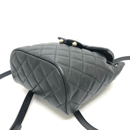 Chanel Backpack Sac Coco Mark As4058 Caviar Skin Black