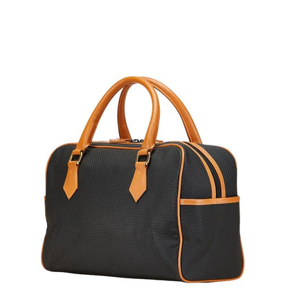 Saint Laurent Mini Boston Bag Handbag Black Brown PVC Leather Women Saint