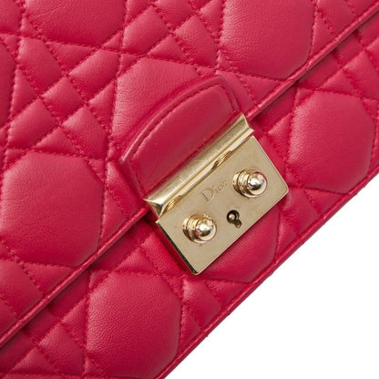 Dior Cannage Chain Shoulder Bag Pink Leather Women's Dior