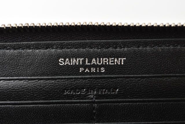 Unused Saint Laurent Paris Long Wallet Leather Black 504952
