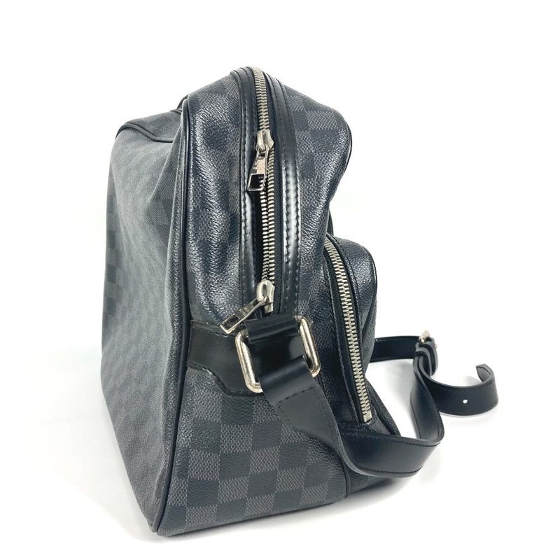 Louis Vuitton Io Shoulder Bag N45252 Damier Graphite Canvas Black