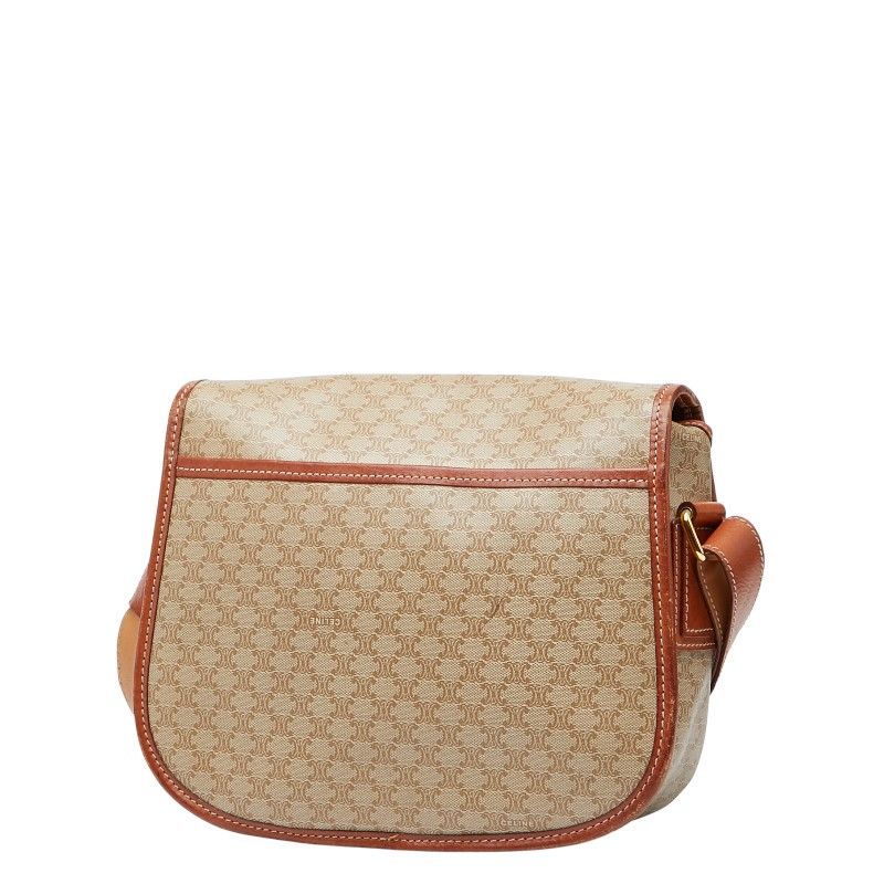 Celine Macadam Star Ball Beige Brown PVC Leather Women's Celine