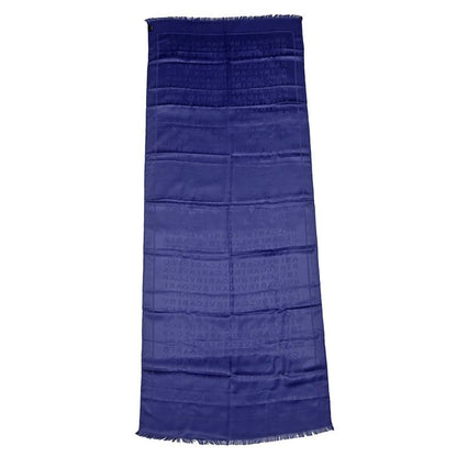 Bvlgari Scarf Logo Blue Silk Wool Accessories Others