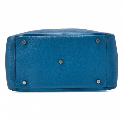 Hermes Lindy 30 2-way Shoulder Bag Taurillon Clemence Blue Baon And Blue Paon