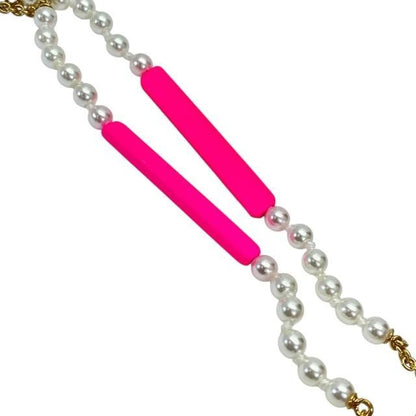 Christian DIOR Airpods Holder Necklace Airpods Holder Chain Logo Faux Pearl GP