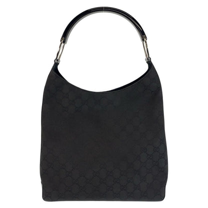 Gucci Black Silver Hardware GG Canvas/plastic 001 3752 Shoulder Bag Women 504840