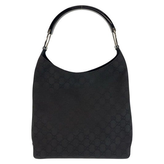 Gucci Black Silver Hardware GG Canvas/plastic 001 3752 Shoulder Bag Women 504840