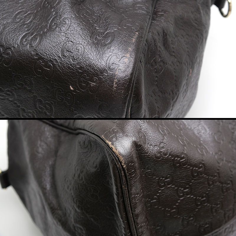 Gucci Boston Bag 206500 Guccissima Brown Travel Large Capacity