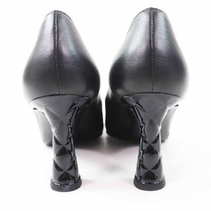 CHANEL G40154 Matelasse Heels Coco Mark Stitching Leather Pumps Black 36 With