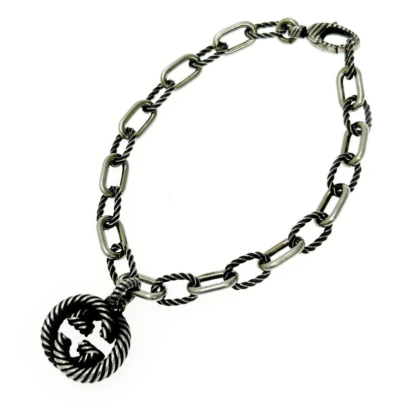 Gucci Silver Interlocking G Bracelet 15.1g 925 Engraved 368418 Bracelet