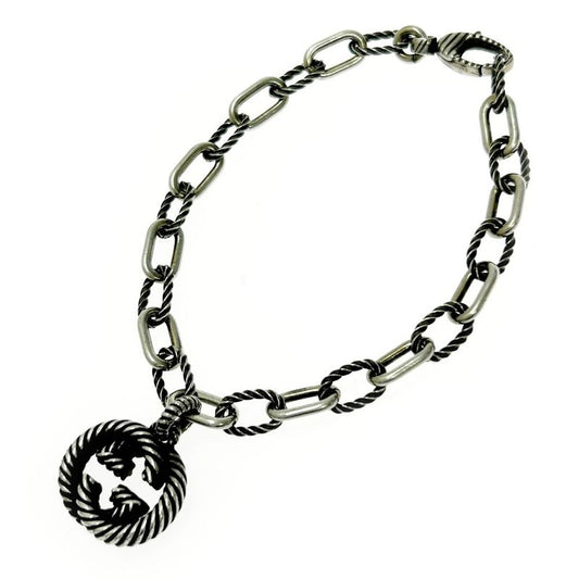 Gucci Silver Interlocking G Bracelet 15.1g 925 Engraved 368418 Bracelet