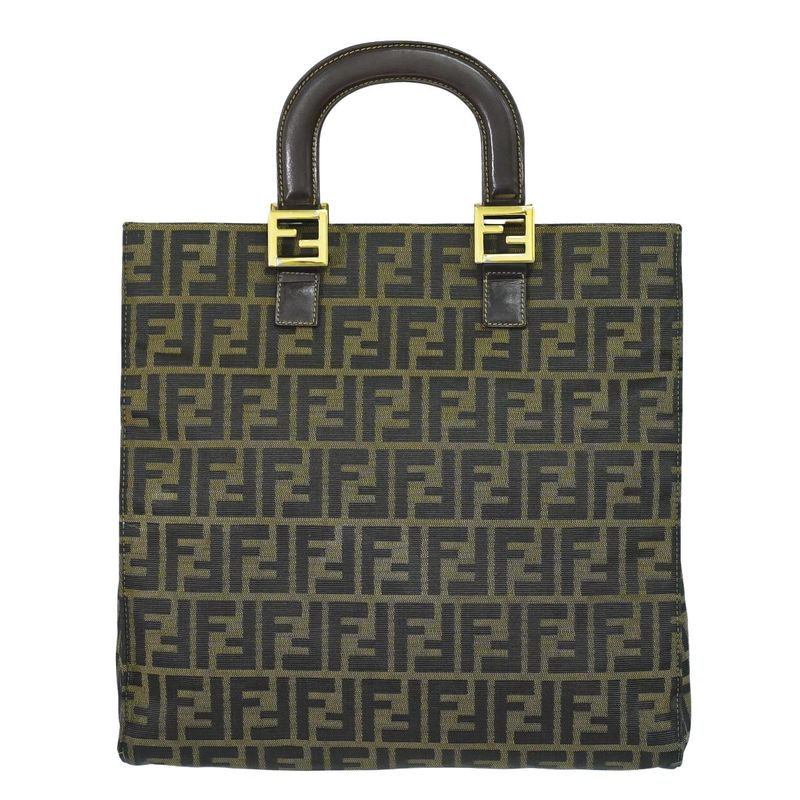 Authentic Fendi Zucca Tote Handbag Canvas Brown Zucca Bag Pre-owned [follow-up