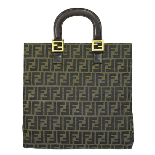 Authentic Fendi Zucca Tote Handbag Canvas Brown Zucca Bag Pre-owned [follow-up