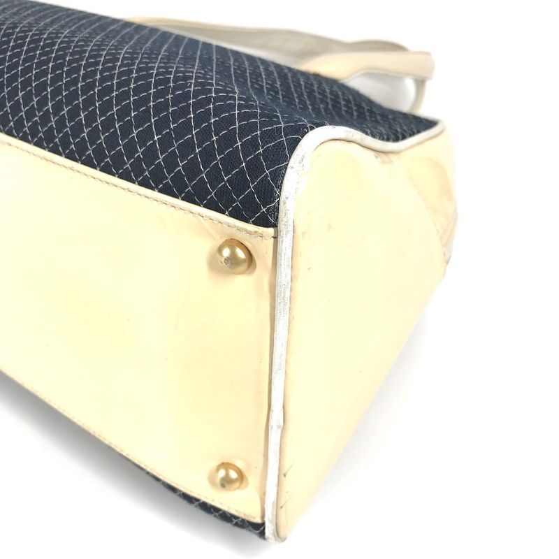 Chanel Shoulder Bag CC Coco Mark Logo Quilted Matelasse Canvas Navy