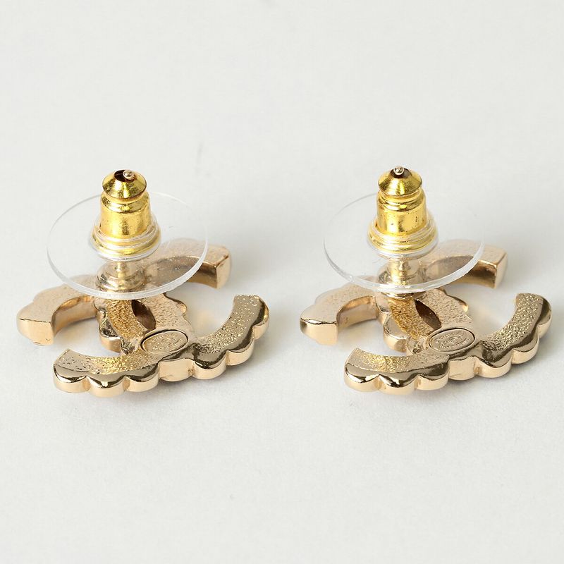 Chanel Earrings Stud Earrings Gold/white
