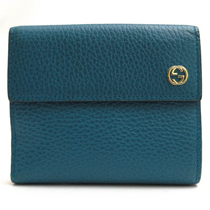 Gucci Wallet Men Wallet Leather Genuine Blue 449405 2091 Interlocking G with